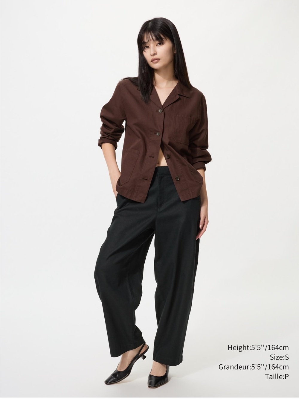 Uniqlo cotton linen tapered pant - BLACK